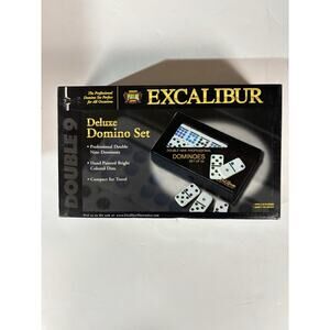Excalibur Deluxe Double 9 Professional Domino Set of 55. VG Condition
